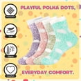 thumbnail image 3 of BambooMN Women's Fuzzy Polka Dot Cuff Socks - Light Grey - Extra Large - 3 Pairs, 3 of 6