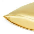 thumbnail image 3 of Gold Dreamy Set of 2 Silky Satin Standard Pillowcases, 3 of 6