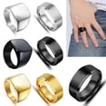 thumbnail image 4 of K-KED Men Polished Square Signet Ring Stainless Steel Biker Band Men Delicate Jewelry Size 7-14-Black -9#, 4 of 8