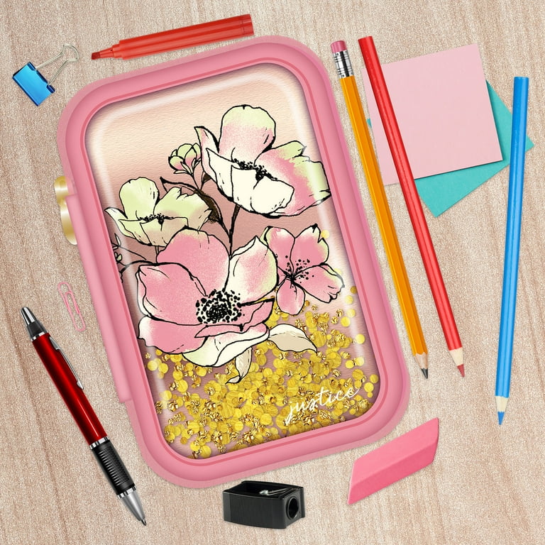 Floral pink pencil case