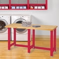 thumbnail image 2 of Seville Classics UltraHD Heavy Duty Height Adjustable Workbench Table w/Solid Wood Top 1000 lbs. Weight Capacity Workstation, Red, 2 of 5