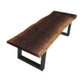 thumbnail image 2 of Benjara Cid Xue 79 Inch Dining Bench, Brown Live Edge Rectangular Top, Black Metal, 2 of 5