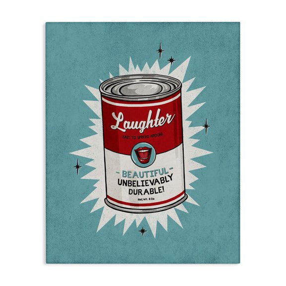 Stupell Industries Traditional Canned Laughter Funny Vintage Comic Book Design Canvas Art, 16 x 20, by Estera Kecek