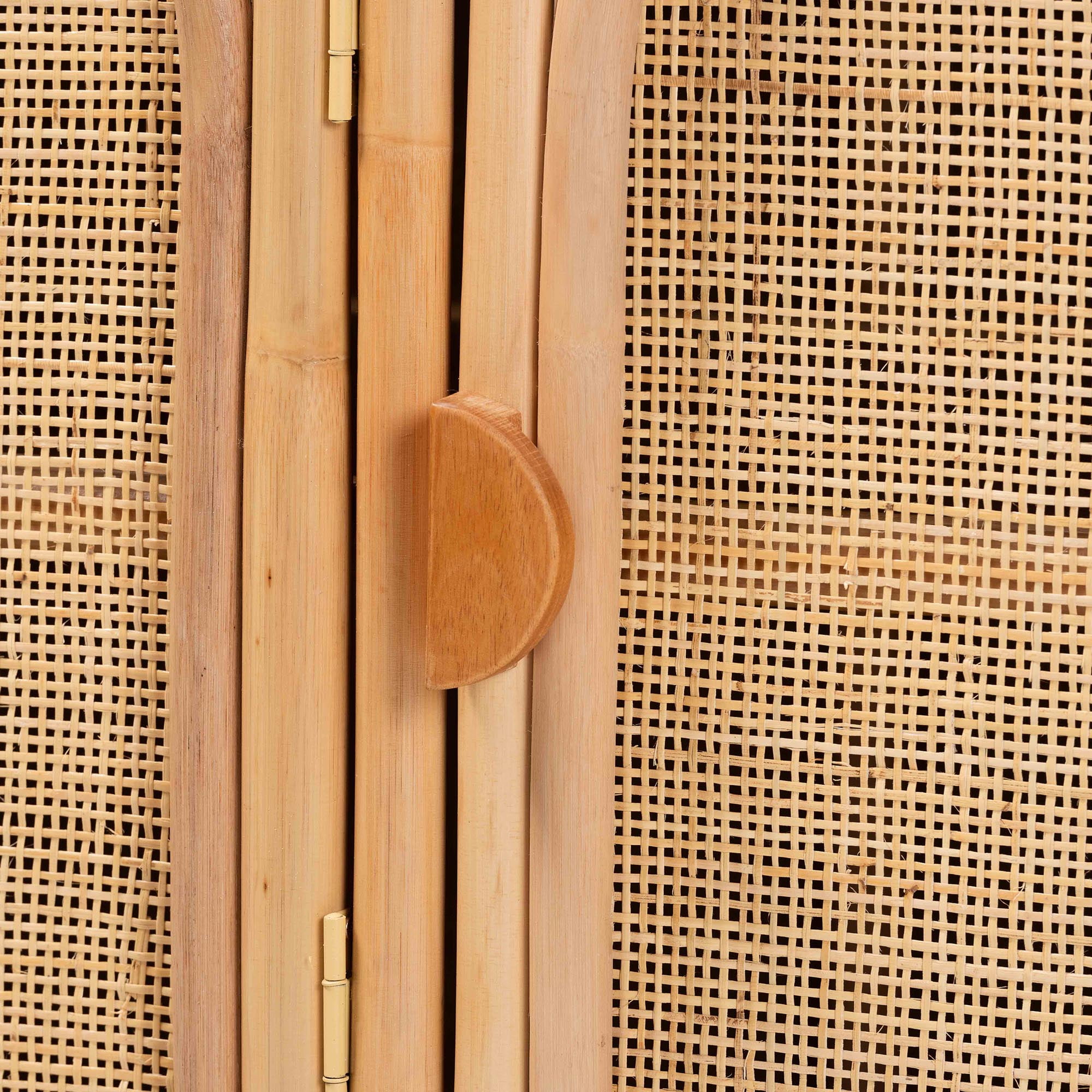 bali & pari Evania Boho Storage Cabinet, 3-Door, Natural