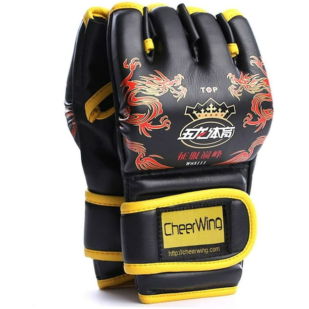 Bag Gloves Fingerless Boxing Gloves Ufc Mma Gloves, 0, DragonBlack