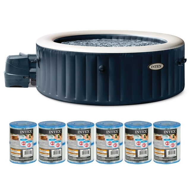 Intex PureSpa Plus Spa Gonflable et Cartouches de Filtre Type S1 (Lot de 12)