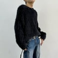 thumbnail image 6 of INCERUN Mens Fluffy Faux Fur Jumper Sweater Long Sleeve Winter Casual Loose Pullover, 6 of 7