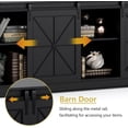 thumbnail image 3 of PUFFCAFE Farmhouse TV Stand for 65" 60" 55" Tvs,Entertainment Center with Storage & Sliding Barn Doors,Media TV Console Table,Black TV Stand for Living Room, 3 of 7