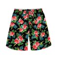 thumbnail image 3 of Binienty Men's Board Shorts Swim Trunks With Tropical Hibiscus Pattern - Quick Dry for Beach Vacation and Water Sports, 3 of 10