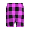 thumbnail image 5 of Fotbe Purple Black Buffalo Plaid Pajama Shorts for Men, Men's Pajama Bottoms, Sleepwear,Short Pajama Pants-XX-Large, 5 of 9