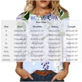 thumbnail image 4 of DDAPJ pyju Womens Tops 3/4 Sleeve Shirts Round Neck Loose Casual Blouses Floral Print Tshirts Purple XXL, 4 of 6