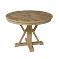thumbnail image 4 of Farmhouse 40" Round Dining Table Rustic Solid Wood X-Base Dinner Table 4 People Dining Room Kitchen Natural, 4 of 7
