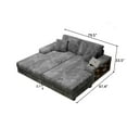thumbnail image 2 of Aukfa 79.5" Oversized Double Chaise Lounges Sofa, Plush Corduroy Sectional with Storage Armrests, Memory Foam Loveseat Sleeper Sofa Couch for Living Room/Bedroom, Gray, 2 of 7
