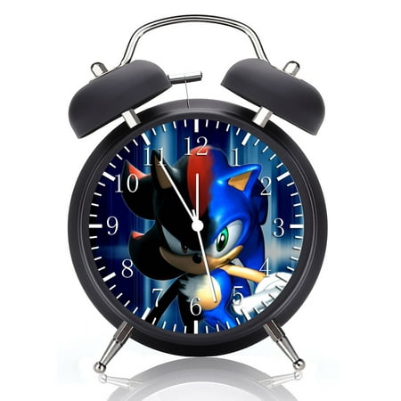 Twin Bell Super Sonic Alarm Clock with Night Light Quite Silent Non-Ticking 4 Inches Glass Face - Great for Decor Best Gift Ideas W360