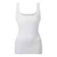thumbnail image 3 of Women's SolideTank Tops Soft Square Neck Slim Fitted Vest Tummy Control Shapewear White M, 3 of 3
