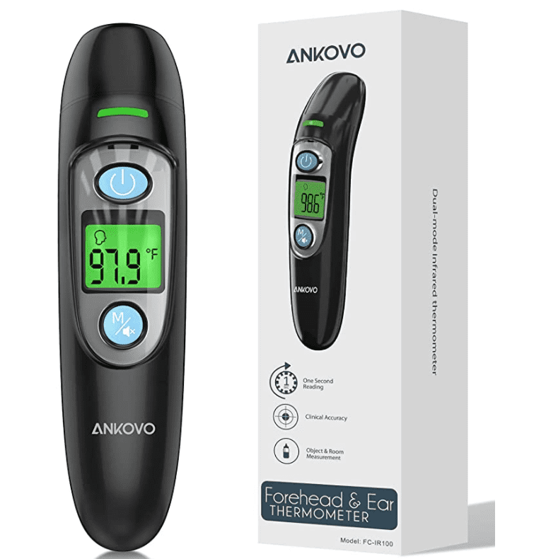 UK in Stock Fever Alarm and Memory Function No Touch Accurate Instant Readings Kids Adults Infrared Digital Forehead Thermometer Non-Contact Forehead Thermometer with LCD Display 