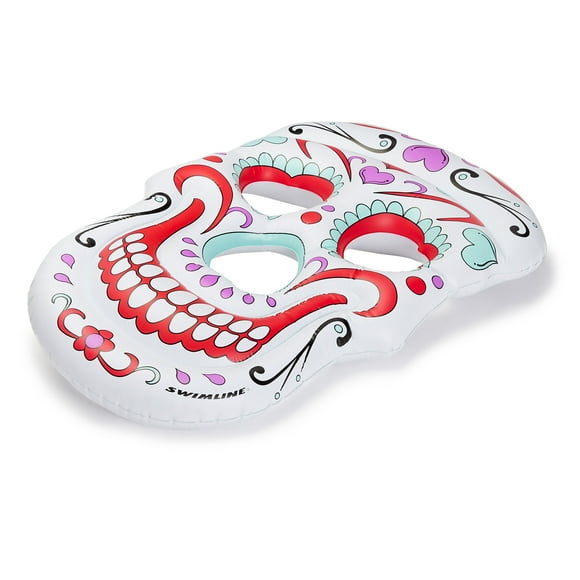 Swimline Giant Inflatable 62" Sugar Skull Swimming Pool Floating Raft