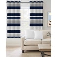 thumbnail image 3 of Blackout Curtains for Bedroom, Navy Blue White Striped Room Darkening Window Drapes for Living Room, Grey Farmhouse Stripe Abstract Art Thermal Insulated Grommet Curtains, 52x90 inch, 2 Panels, 3 of 9