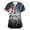 Multicolor, variant on Women's Medical Scrub Tops V Neck Short Sleeve Nursing Uniforms with Balloon and Letter Graphic Two Pockets Scrub Shirt Blue L
