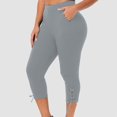 thumbnail image 7 of Summer Savings Clearance! Stamzod Women's Leggings Summer Solid Color High Waisted Stretch Capri Leggings Casual Slim Fit Plus Size Capris for Women Gray XXL, 7 of 7