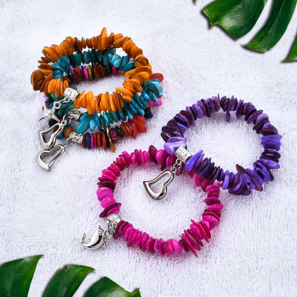 Shop LC Shop LC BALI LEGACY Stretchable Beaded Charm Bracelets for Women, Jewelry Gifts for