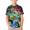 thumbnail image 1 of T-Shirt pour Enfants Geometry Dash Imprimé Confortable T-Shirt Graphique Décontracté pour Usage Quotidien 110 cm, 1 of 8