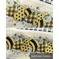 thumbnail image 6 of Black Plaid Bee Linen Curtain Valance for Bedroom/Bathroom/Kitchen/Living/Dining Room Window,Love Green Eucalyptus Yellow Daisy Floral Pocket Topper Drapes Decorative Cafe Drapery Panel 42"x12", 6 of 6