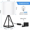 thumbnail image 2 of NEX Ensemble de 2 Lampes de Table Lampe de Nuit avec Base Triangulaire en Cône, 2 of 5