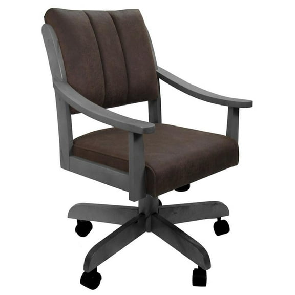 Casa Caster Solid Wood Dining Chair - Northwest Whiskey Brown - Grey