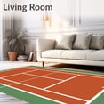 thumbnail image 2 of ODIKA 5'x7' Machine Washable Non-Slip Area Rug, Clay Tennis Court High Traffic Rug, Red, 841154, 2 of 7