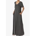 thumbnail image 3 of TheMogan Women's PLUS Soft Jersey Oversized V-Neck Short Sleeve Maxi Dress W Pocket, 3 of 6
