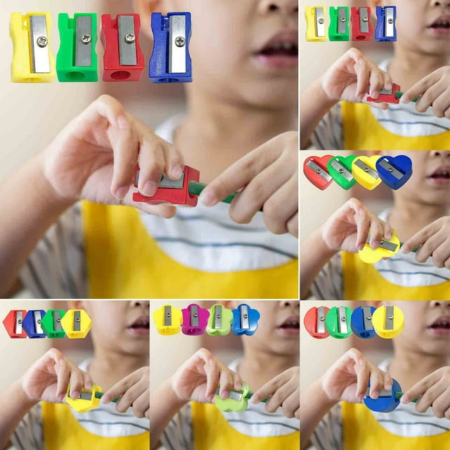Sacapuntas de colores, sacapuntas manual portátil, diseño compacto, para niños, escuela, suministros de oficina, fácil de usar, ideal para viajes.