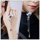 thumbnail image 4 of Collar femenino con cadena de suéter que combina con todo, cadena decorativa para clavícula con colgante, 4 of 6