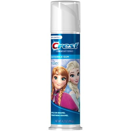 (2 pack) (2 pack) Crest Kid's Cavity Protection Toothpaste (for Kids and Toddlers 2+) Featuring Disney's Frozen, Blue Bubble Gum, 4.2 Ounce