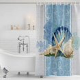 thumbnail image 3 of Blue Coastal Starfish Shower Curtain, Waterproof Shower Curtains for Bathroom, Vintage Grey Nautical Coral Summer Washable Fabric Bathtub Curtain Set Bath Decor with 12 Hooks 72"x78", 3 of 8