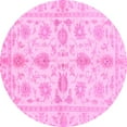 thumbnail image 1 of Ahgly Company Indoor Round Oriental Pink Traditional Area Rugs, 6' Round, 1 of 4