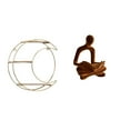 thumbnail image 1 of Estante de almacenamiento de pared,Estantería colgante de pared de metal de 3 niveles para decoración de dormitorio,Estante de pared flotante de 3 capas que ahorra espacio,Figura de pensador, 1 of 8