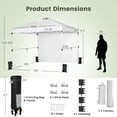thumbnail image 4 of Costway 10'x10'Commercial Pop-up Canopy Tent Sidewall Folding Market Patio White, 4 of 12