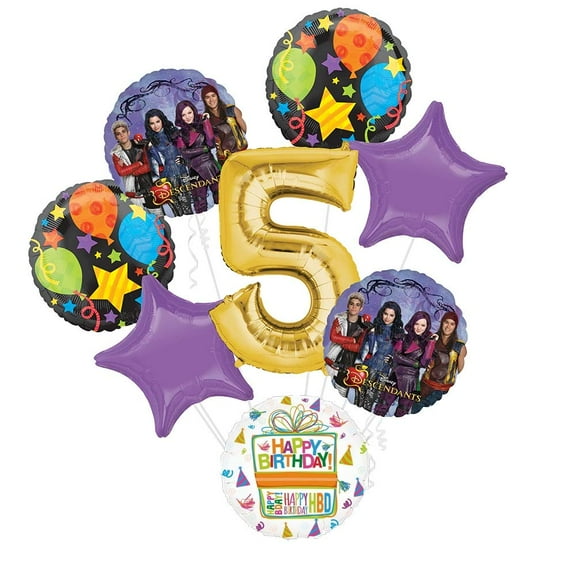 The Descendants Party Supplies 5th Birthday Balloon Bouquet Decorations