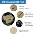thumbnail image 2 of GrowAlong  Universal Car Center Console Armrest Cover for Vehicle, Beige PU Leather Pad Protector With 2 Storage Bag, 2 of 7
