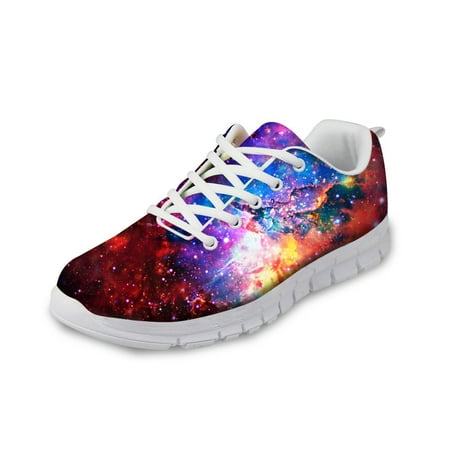 

3D Galaxy Printed Women Casual Sneakers Lightweight Girl s Lace Up Flat Shoes Summer Breathable Mesh Female Flats