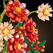 Dyganceuny 1416 PCS Dahlia Flower Building Block Set with Vase, Artificial Floral Decor,Compatible with Lego Flowers,Creative Gift for Women, Moms