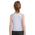 thumbnail image 2 of Haitryli Girls Kids Sleeveless Metallic Leopard Tank Tops Athletic Training Sports Vest Hip Hop Dance Outfits Silver 130-140, 2 of 7