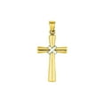 thumbnail image 2 of JewelStop 14k 2-Tone Gold High Polish Cross Pendant, 1gr., 2 of 7