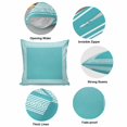 thumbnail image 6 of Teal Geometric Pillow Covers 16x16 Inch, White Greek Key Design Abstract Modern Art Linen Pillowcase with Invisible Zipper, Decorative Throw Pillow Covers Cushion Case for Couch Sofa Bed Living Room, 6 of 9