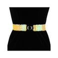thumbnail image 4 of INSPIRE CHIC Women's Shimmer Skinny Stretchy Waist Belts Sequins Decor Elastic Belts for Dresses Yellow, 4 of 6