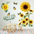 thumbnail image 6 of YOHAVEN Sunflower Wall Sticker Removable PVC Flower Decal, Home Bedroom Living Room Nursery Playroom Wall Art Decorative Background Decor, 6 of 9