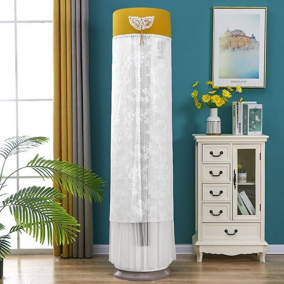 Nvzi cubierta universal para aire acondicionado, cubierta antipolvo cilíndrica vertical para aire acondicionado, no requiere altura para el arranque, 175CM aire acondicionado universal (amarillo)
