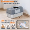 thumbnail image 6 of Kettnjoy Top Entry Cat Litter Box with Lid, Stainless Steel XL Enclosed Cat Kitty Litterbox, Extra Large Metal High Side Litter Pan Tray Box Enclosure Easy Cleaning Anti-Leakage, Gray, 6 of 7