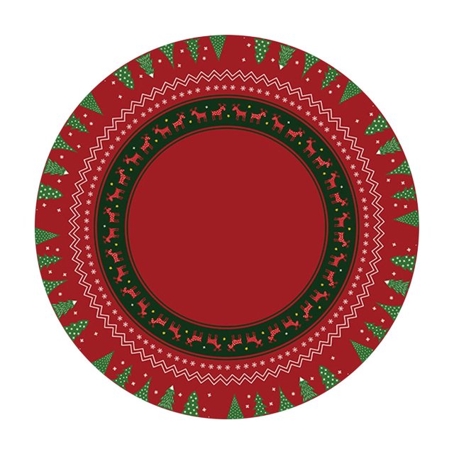 A Festive Round Christmas Tree Skirt Mat Non Slip Carpet Rug For Home Holiday Decor 39Inch Diameter Red Design